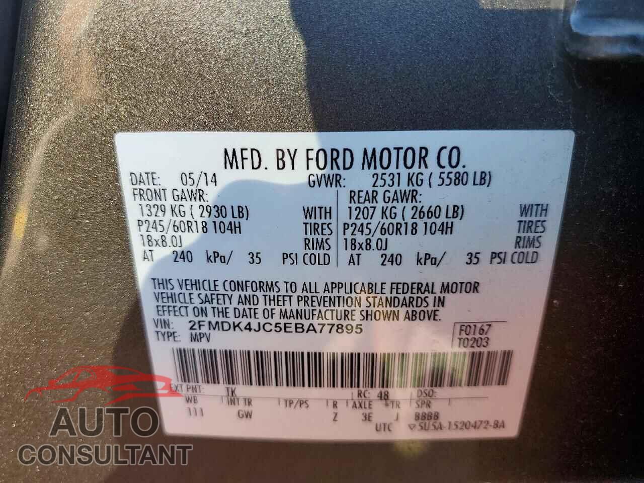 FORD EDGE 2014 - 2FMDK4JC5EBA77895