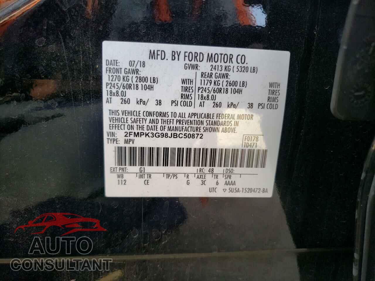 FORD EDGE 2018 - 2FMPK3G98JBC50872