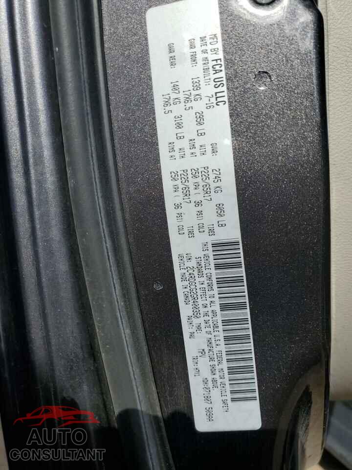 DODGE CARAVAN 2016 - 2C4RDGCG2GR400350
