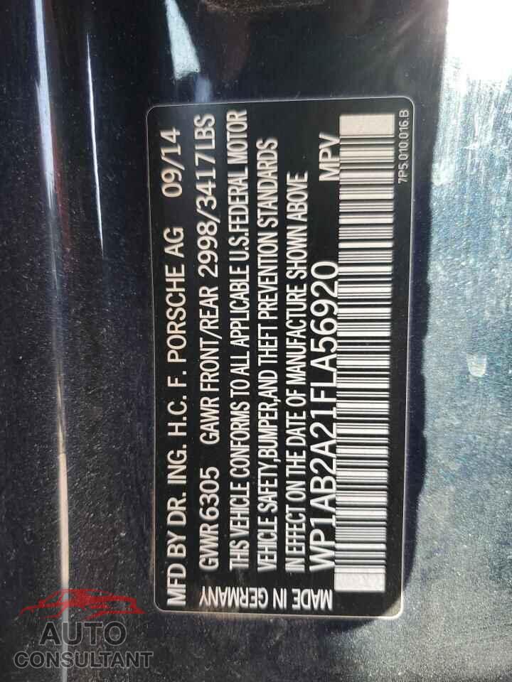 PORSCHE CAYENNE 2015 - WP1AB2A21FLA56920