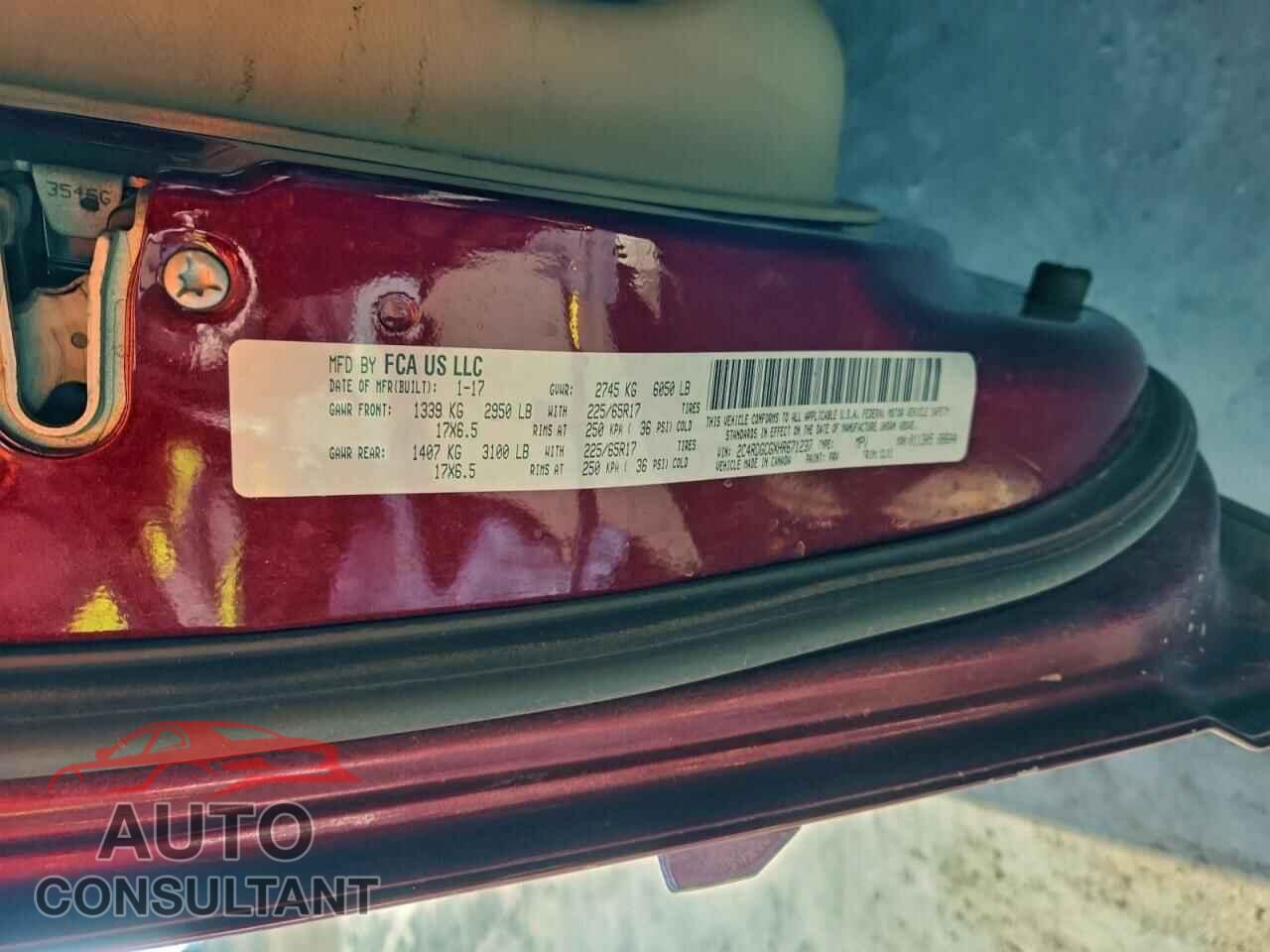 DODGE CARAVAN 2017 - 2C4RDGCGXHR671237