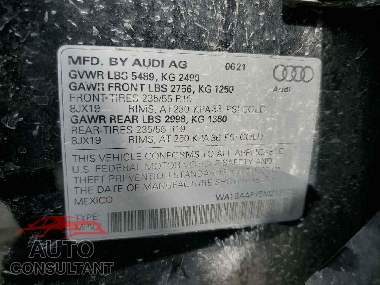 AUDI Q5 2021 - WA1BAAFY5M2127730