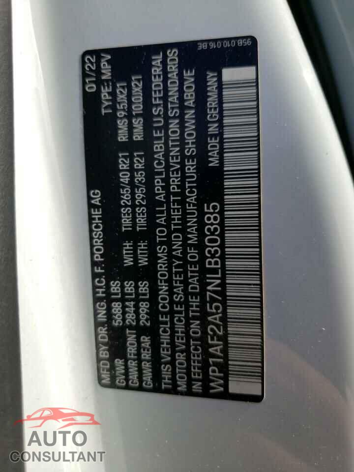 PORSCHE MACAN 2022 - WP1AF2A57NLB30385