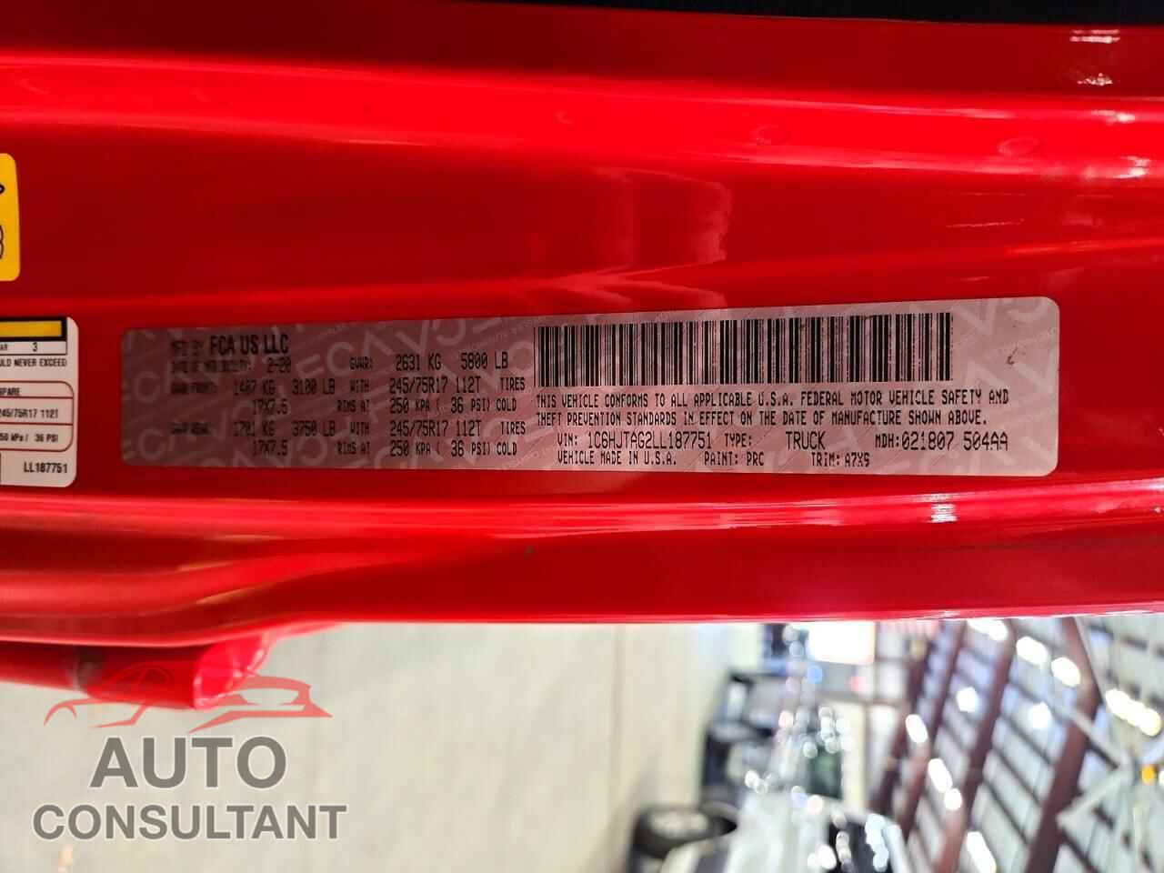 JEEP GLADIATOR 2020 - 1C6HJTAG2LL187751