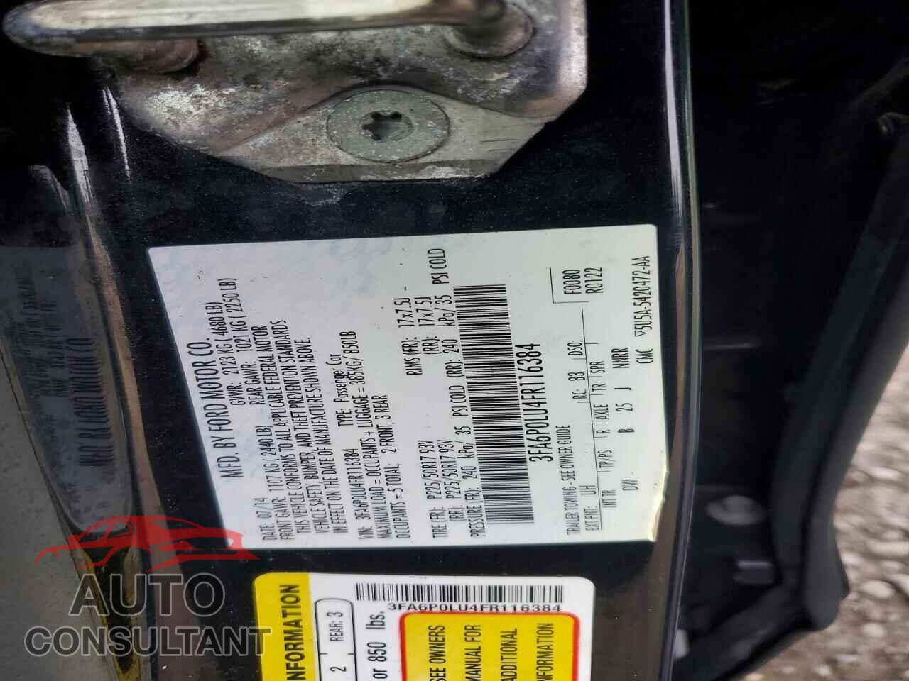 FORD FUSION 2015 - 3FA6P0LU4FR116384