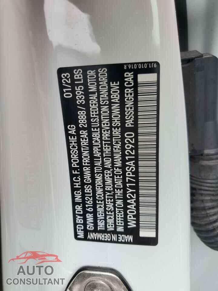 PORSCHE TAYCAN 2023 - WP0AA2Y17PSA12920