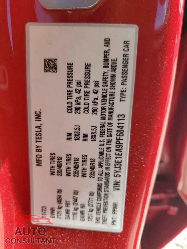 TESLA MODEL 3 2023 - 5YJ3E1EA9PF684113