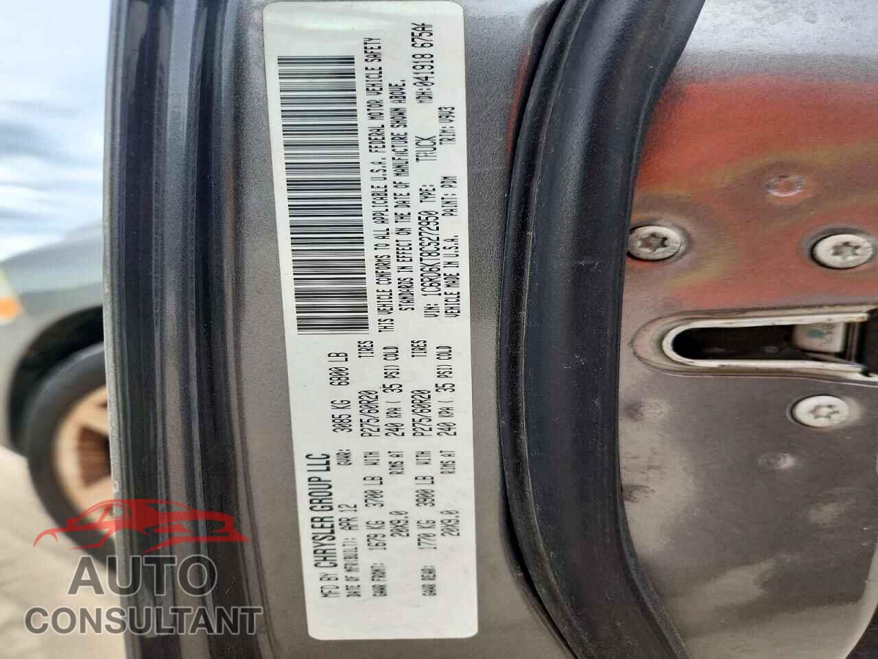 DODGE RAM 1500 2012 - 1C6RD6KT8CS272950
