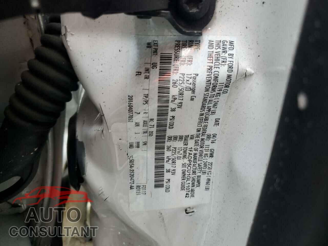 FORD CMAX 2016 - 1FADP5CU1GL110742