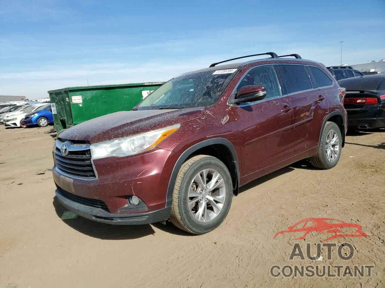 TOYOTA HIGHLANDER 2015 - 5TDJKRFH9FS117128