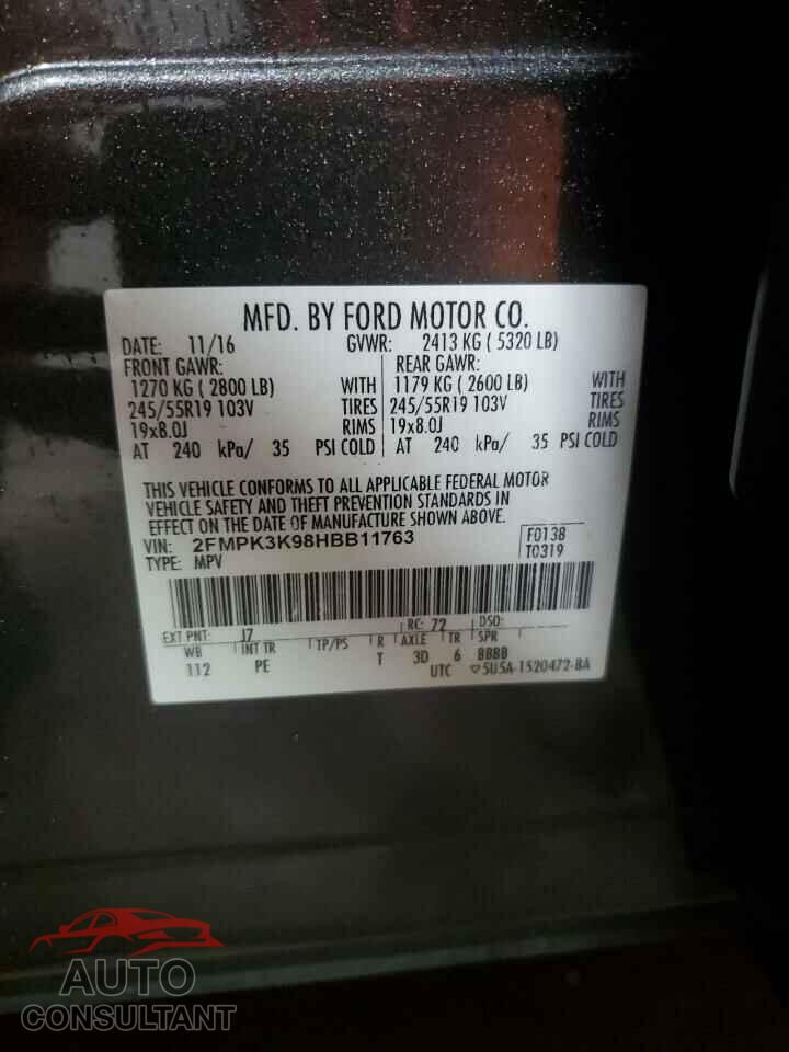 FORD EDGE 2017 - 2FMPK3K98HBB11763