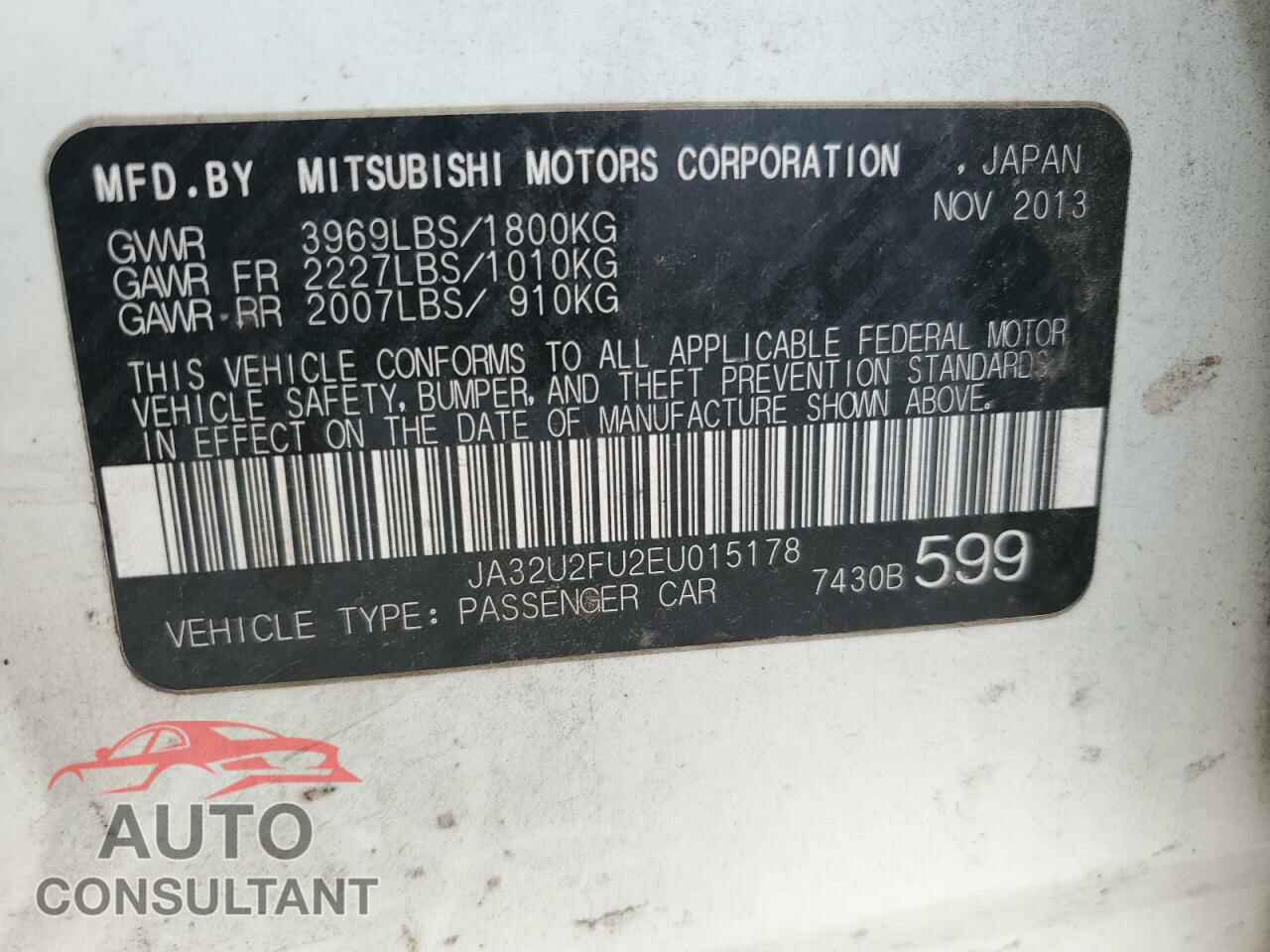 MITSUBISHI LANCER 2014 - JA32U2FU2EU015178