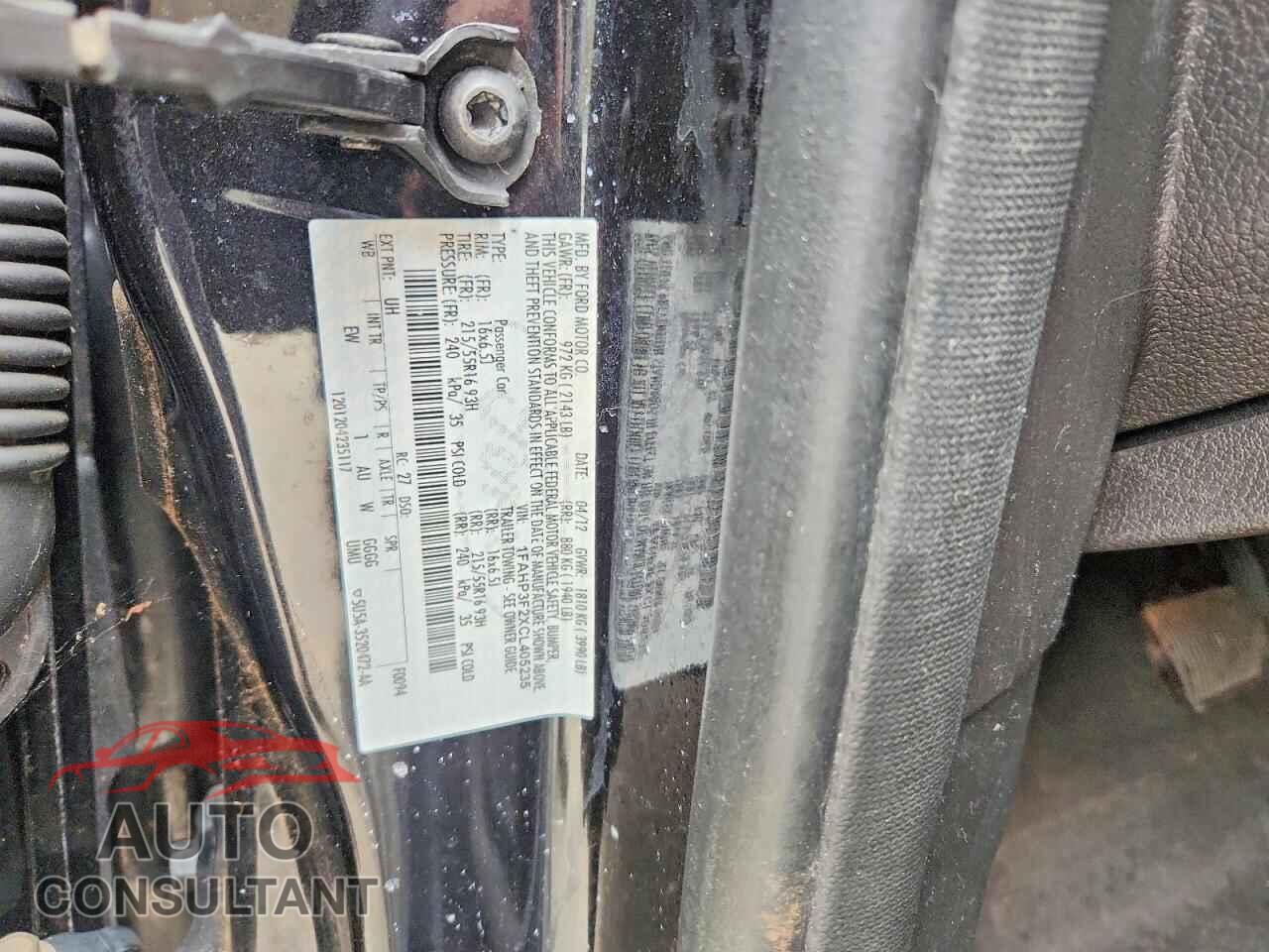FORD FOCUS 2012 - 1FAHP3F2XCL405235