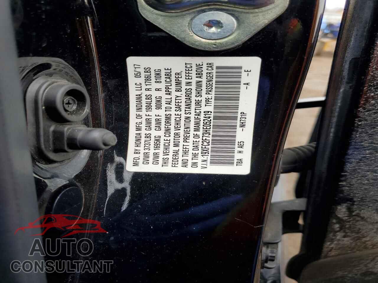 HONDA CIVIC 2017 - 19XFC2F73HE052419