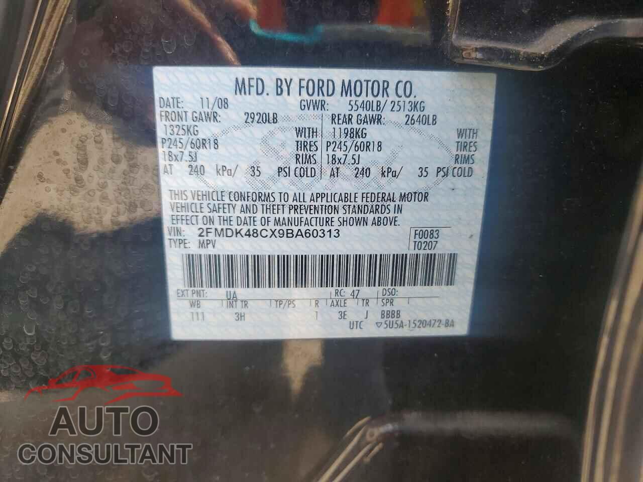 FORD EDGE 2009 - 2FMDK48CX9BA60313