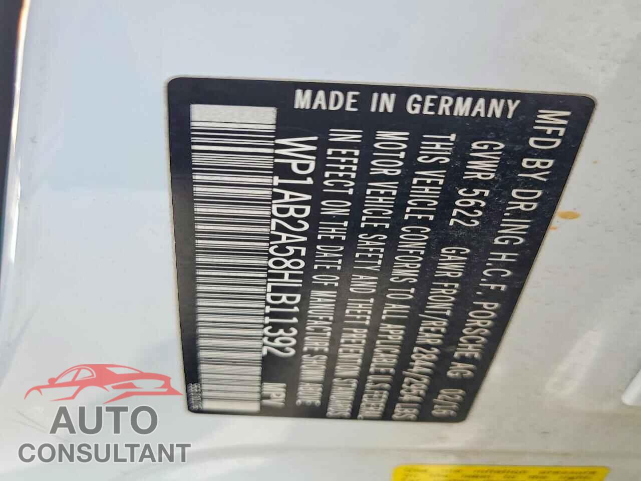 PORSCHE MACAN 2017 - WP1AB2A58HLB11392