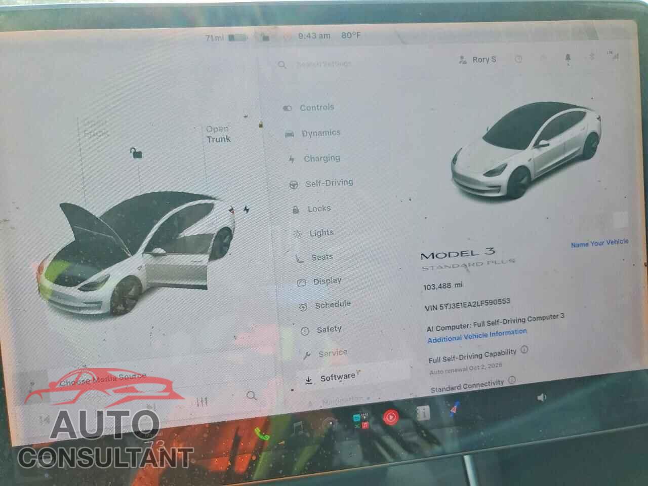 TESLA MODEL 3 2020 - 5YJ3E1EA2LF590553
