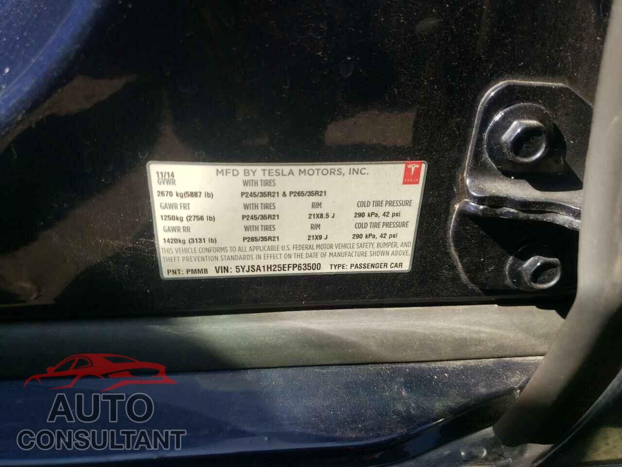 TESLA MODEL S 2014 - 5YJSA1H25EFP63500