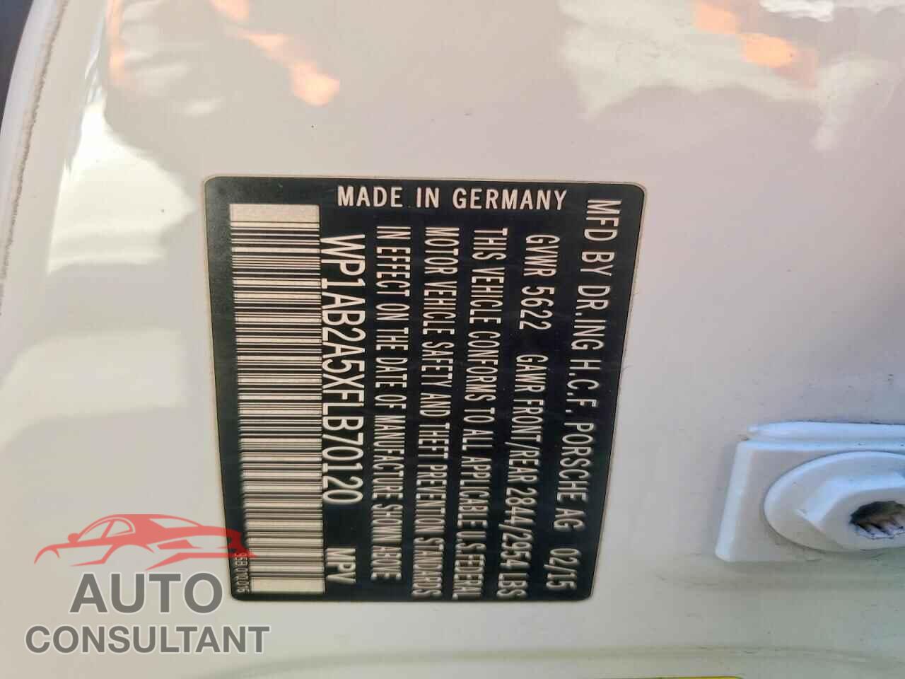PORSCHE MACAN 2015 - WP1AB2A5XFLB70120