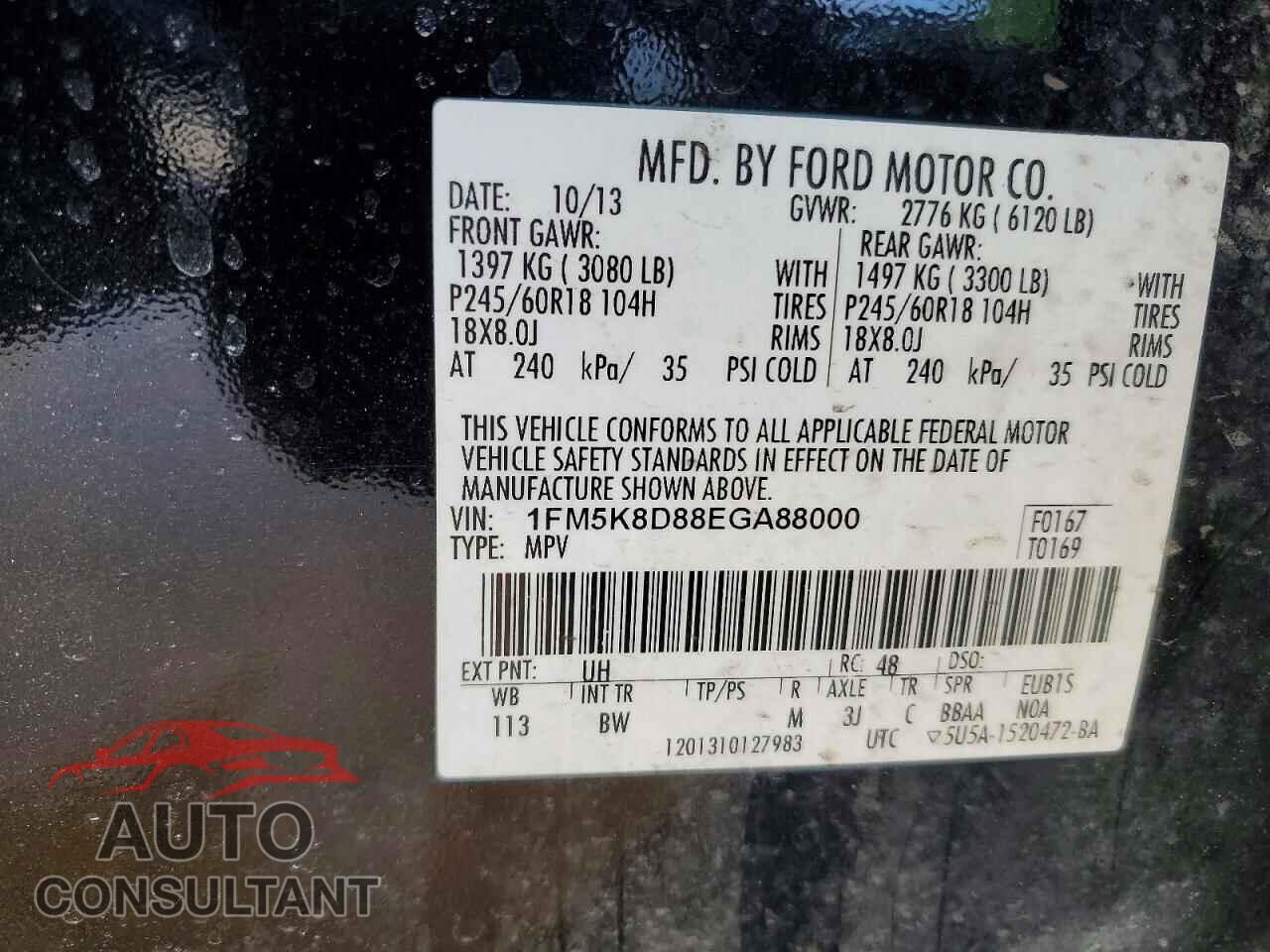 FORD EXPLORER 2014 - 1FM5K8D88EGA88000