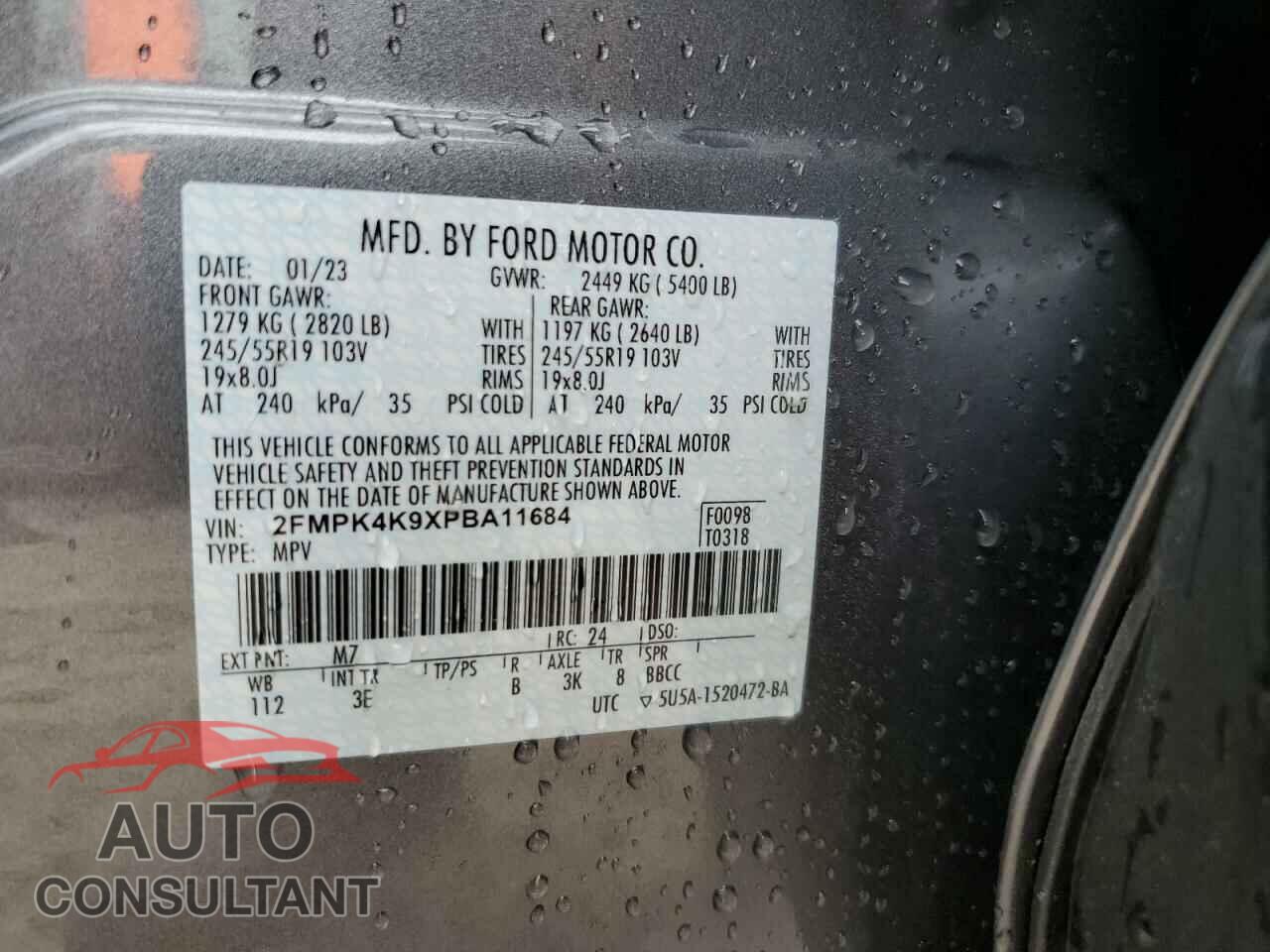 FORD EDGE 2023 - 2FMPK4K9XPBA11684