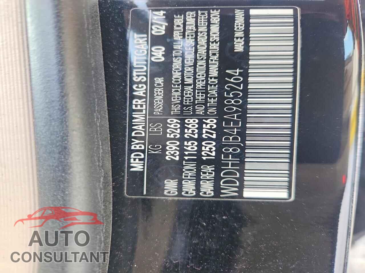 MERCEDES-BENZ E-CLASS 2014 - WDDHF8JB4EA985264