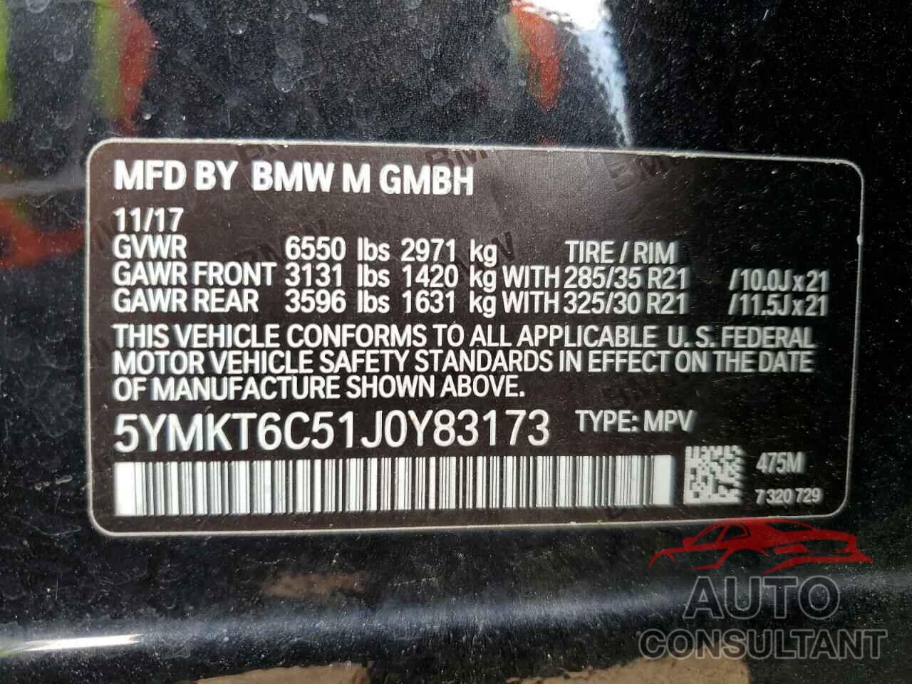 BMW X5 2018 - 5YMKT6C51J0Y83173