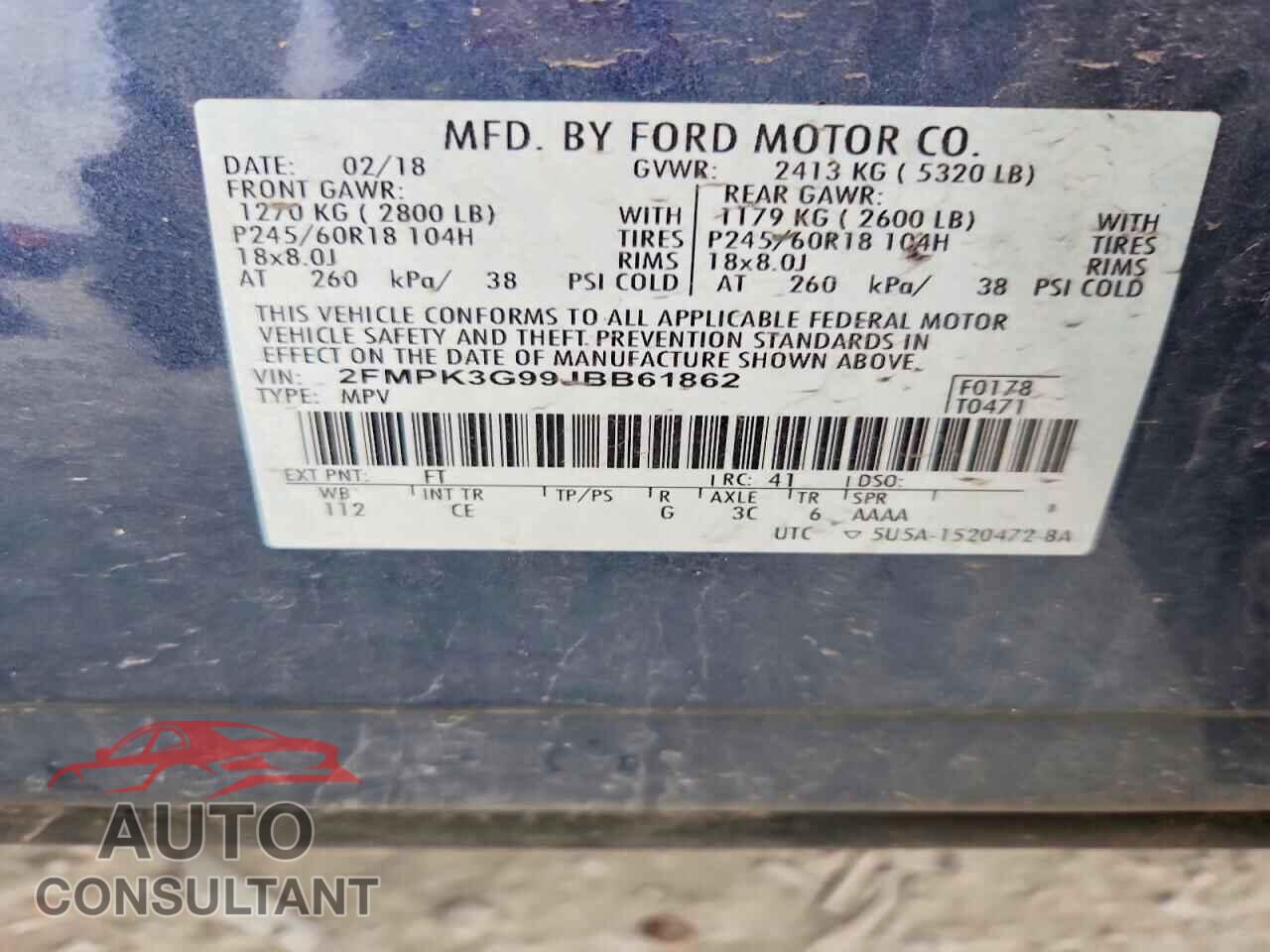 FORD EDGE 2018 - 2FMPK3G99JBB61862