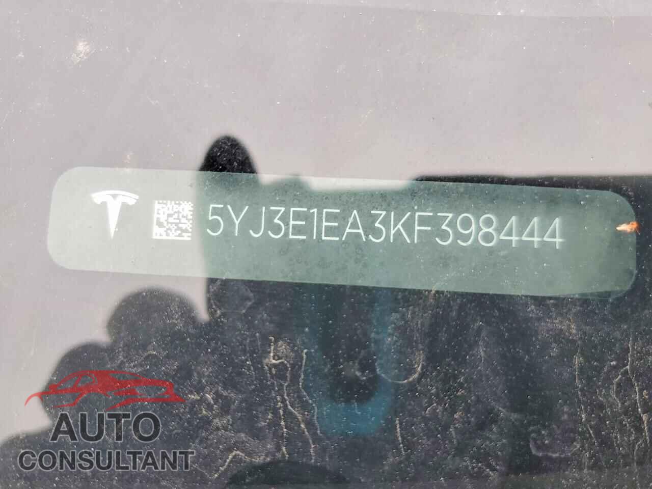 TESLA MODEL 3 2019 - 5YJ3E1EA3KF398444