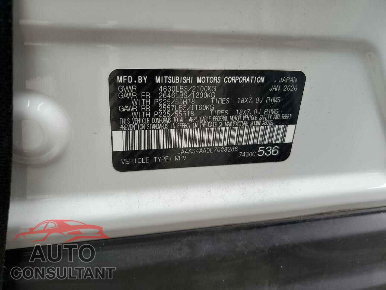 MITSUBISHI ECLIPSE 2020 - JA4AS4AA0LZ028288