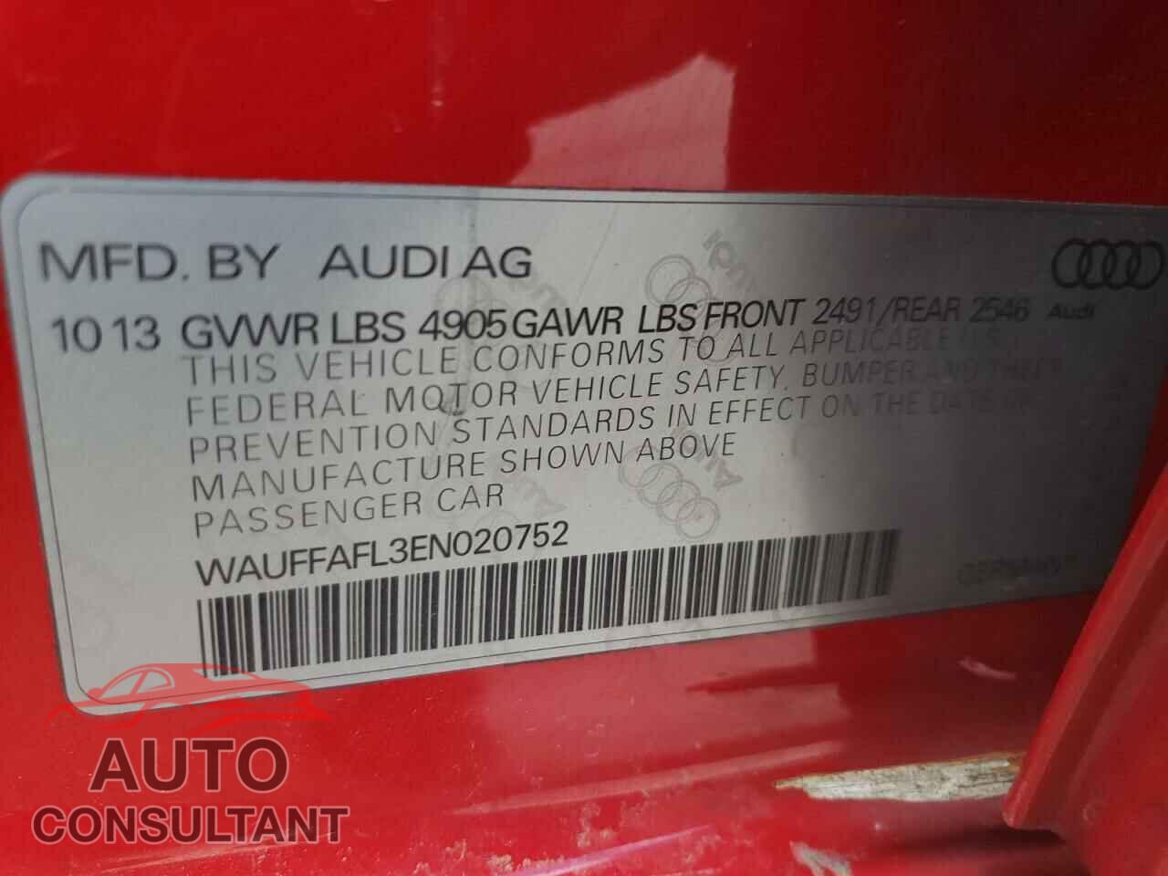 AUDI A4 2014 - WAUFFAFL3EN020752