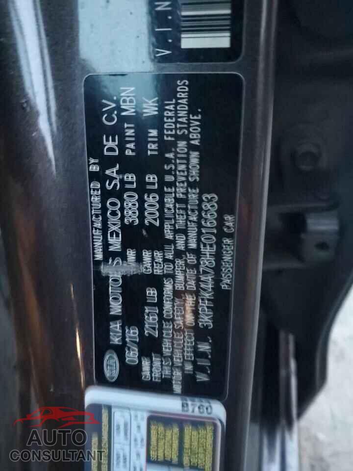 KIA FORTE 2017 - 3KPFK4A78HE016683