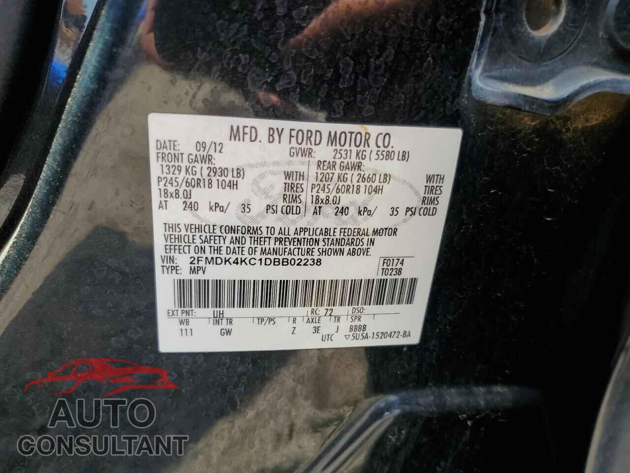 FORD EDGE 2013 - 2FMDK4KC1DBB02238