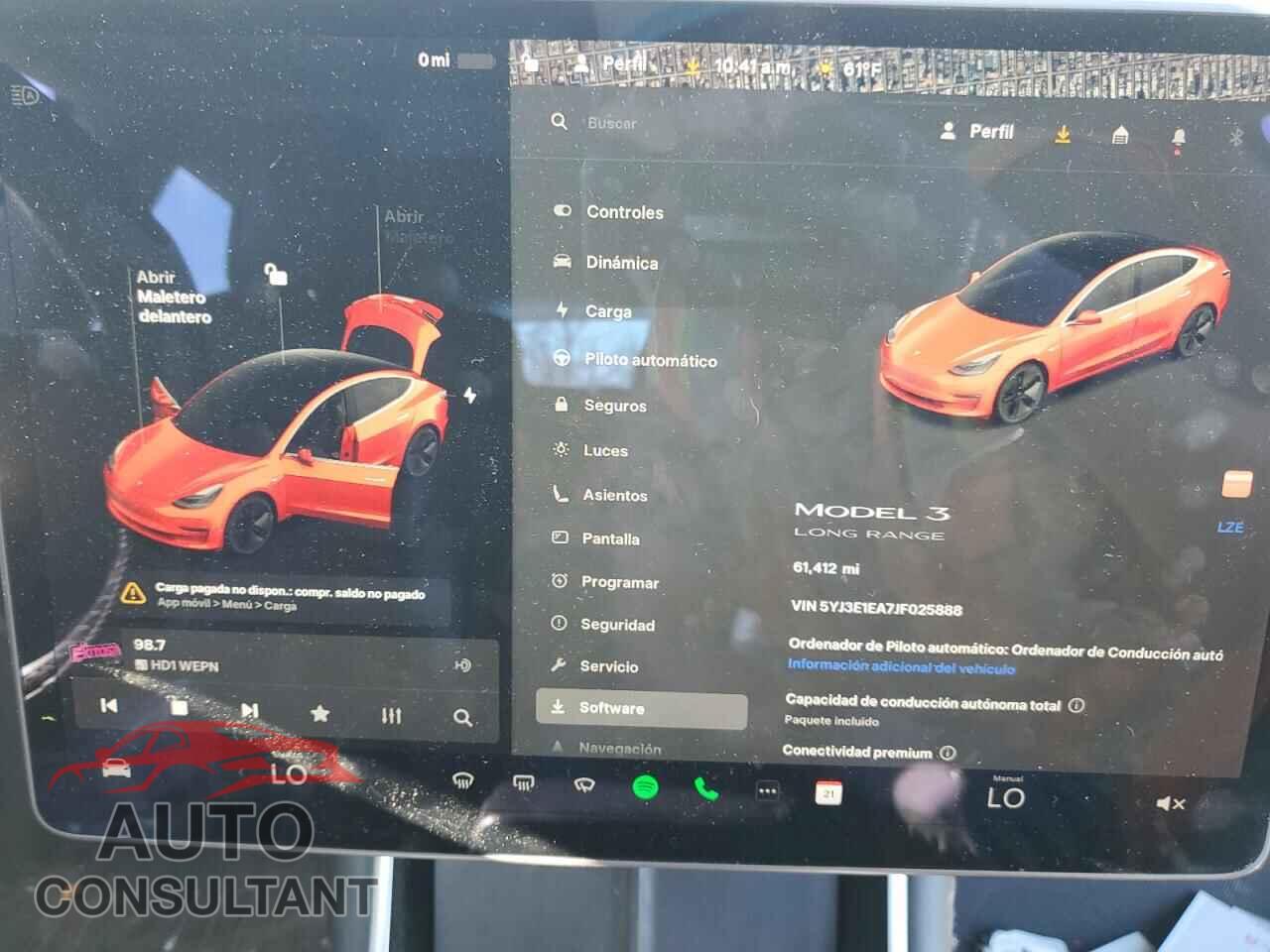 TESLA MODEL 3 2018 - 5YJ3E1EA7JF025888