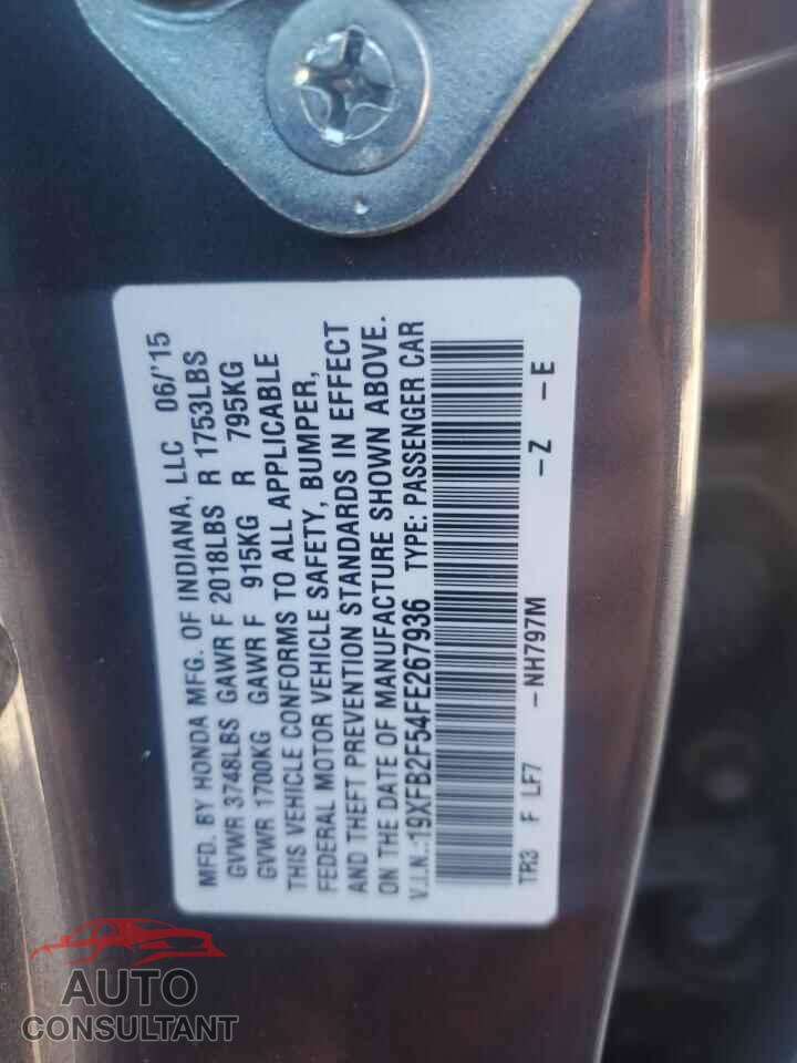 HONDA CIVIC 2015 - 19XFB2F54FE267936