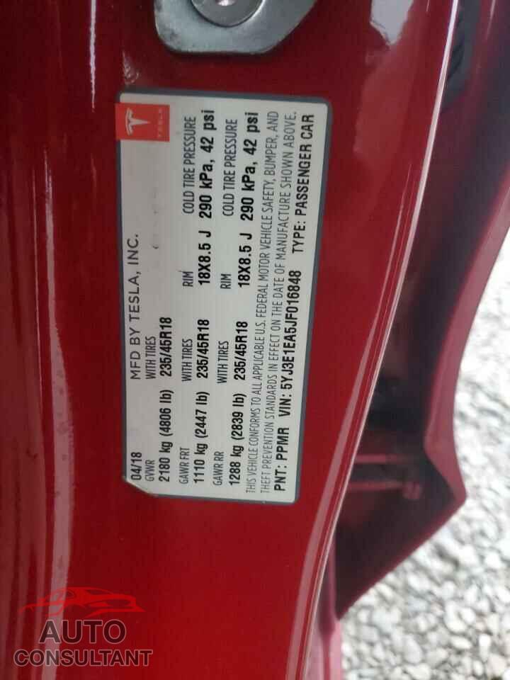 TESLA MODEL 3 2018 - 5YJ3E1EA5JF016848