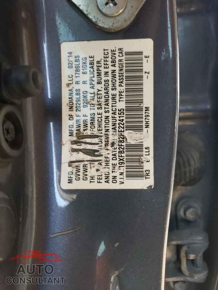 HONDA CIVIC 2014 - 19XFB2F82EE224155