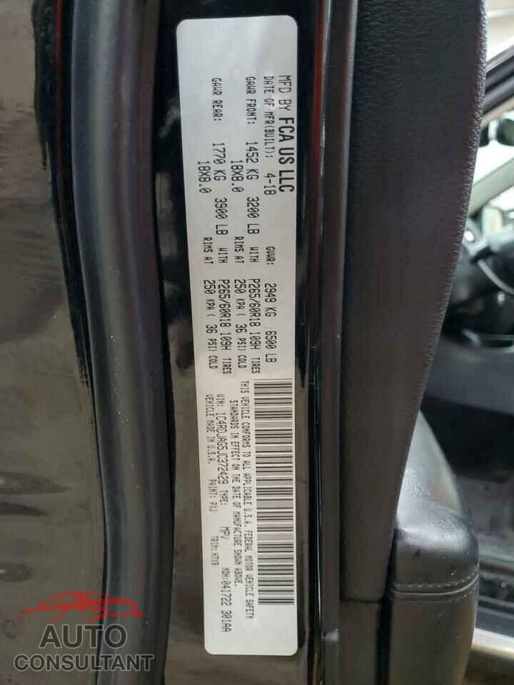 DODGE DURANGO 2018 - 1C4RDJAG5JC372429