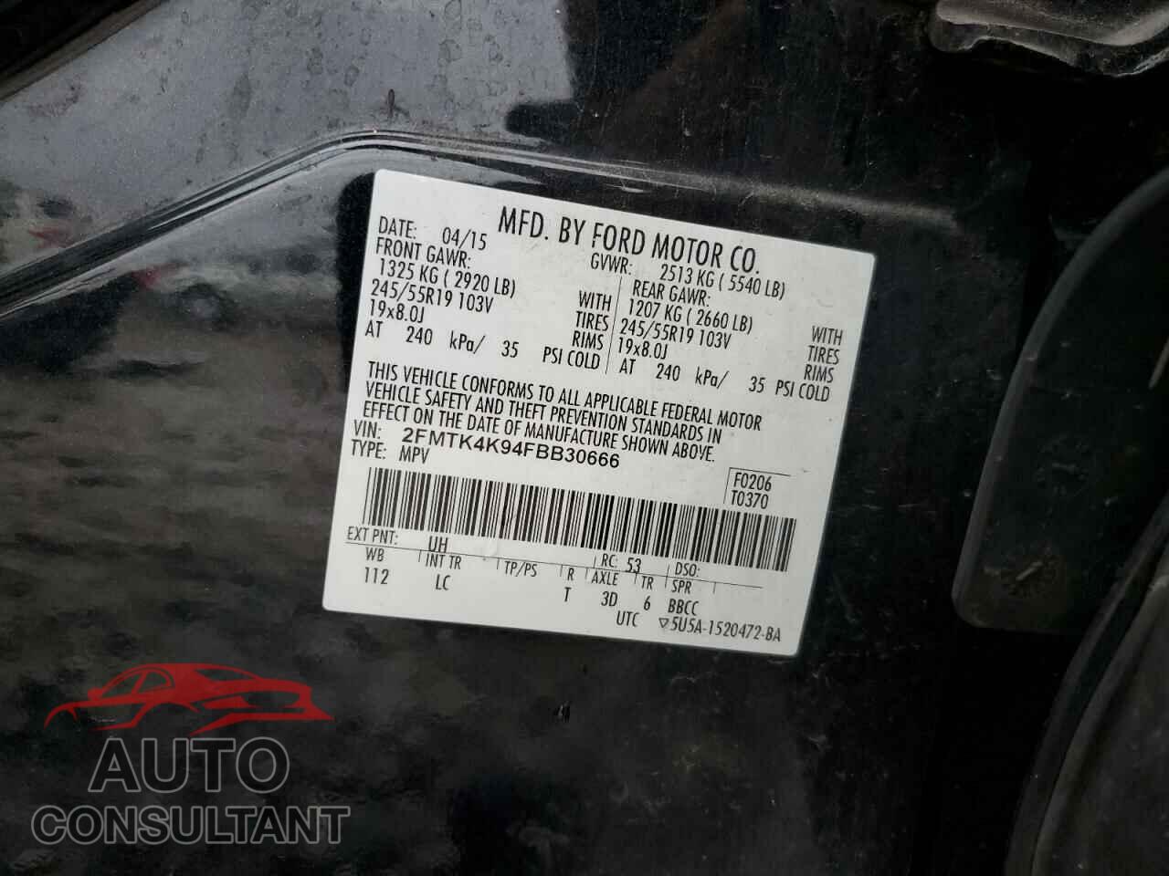 FORD EDGE 2015 - 2FMTK4K94FBB30666