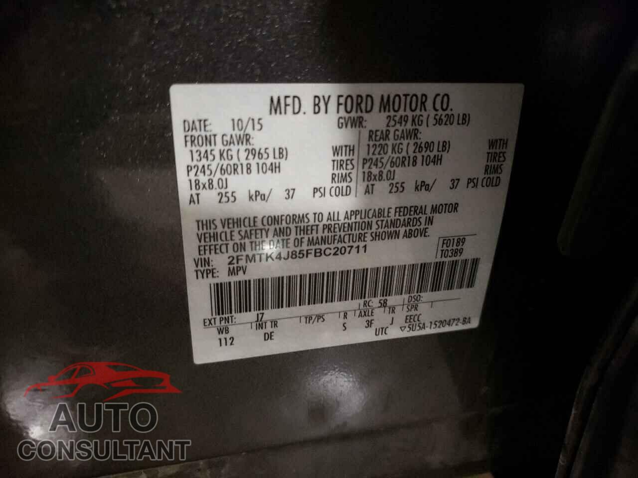 FORD EDGE 2015 - 2FMTK4J85FBC20711