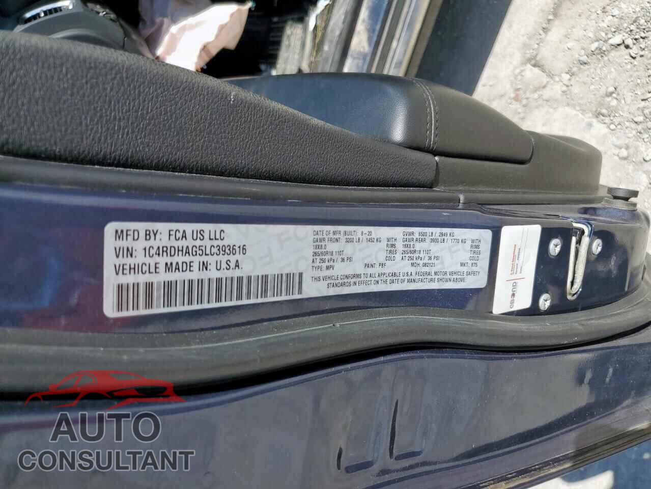 DODGE DURANGO 2020 - 1C4RDHAG5LC393616