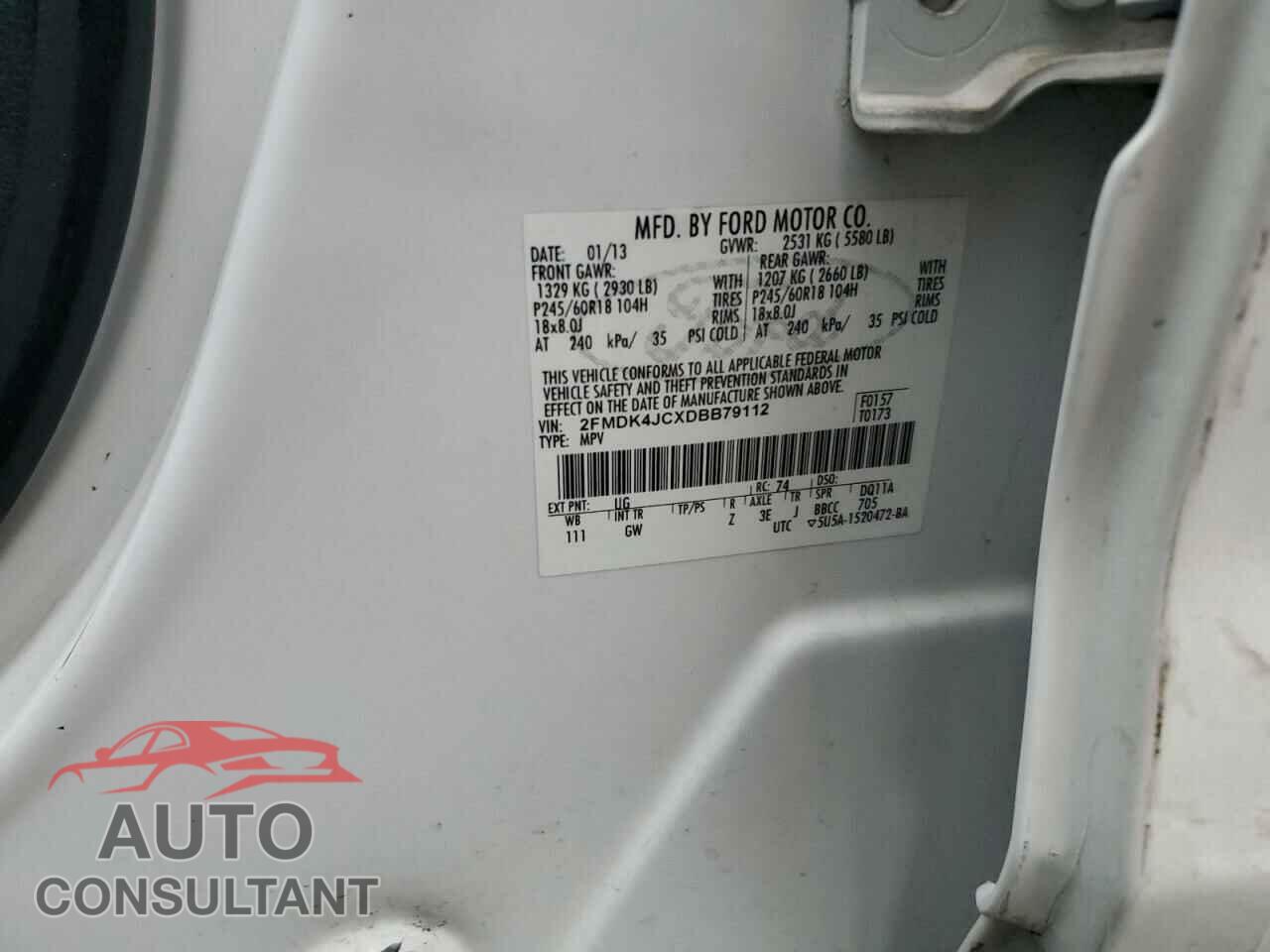 FORD EDGE 2013 - 2FMDK4JCXDBB79112