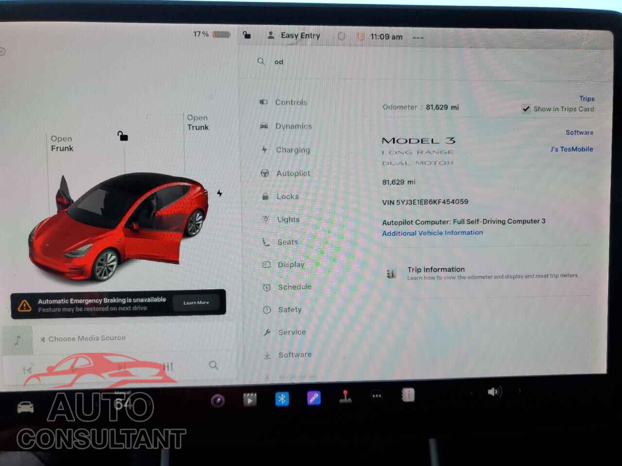 TESLA MODEL 3 2019 - 5YJ3E1EB6KF454059