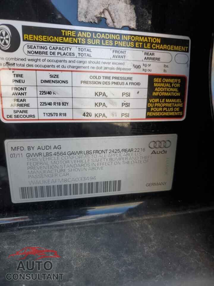 AUDI A3 2012 - WAUKEAFM8CA033494