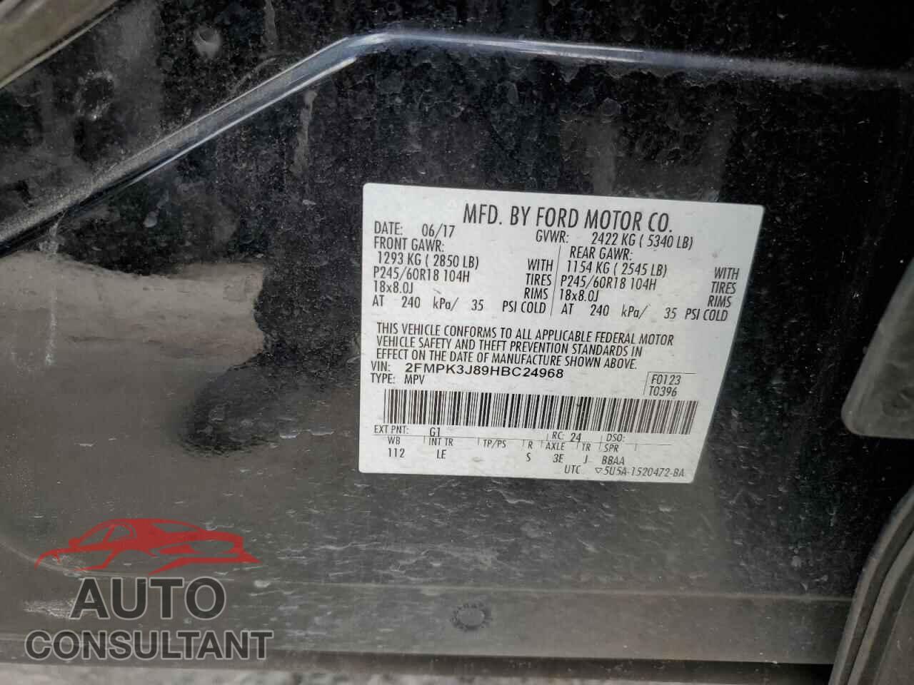 FORD EDGE 2017 - 2FMPK3J89HBC24968