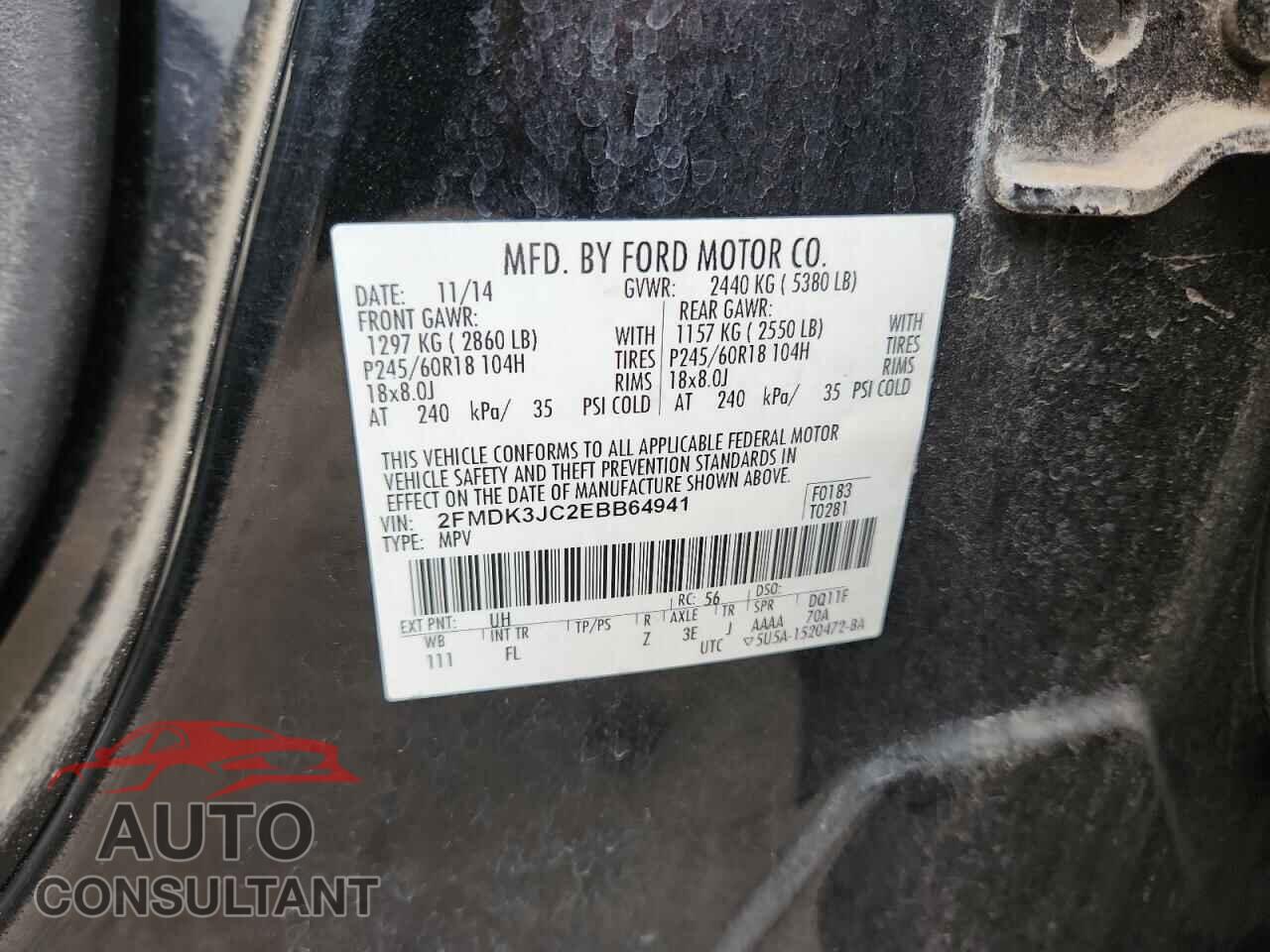 FORD EDGE 2014 - 2FMDK3JC2EBB64941