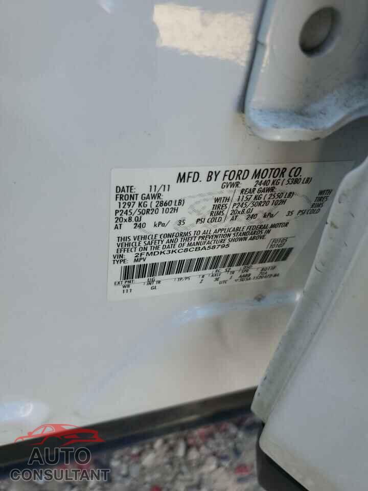 FORD EDGE 2012 - 2FMDK3KC8CBA58795
