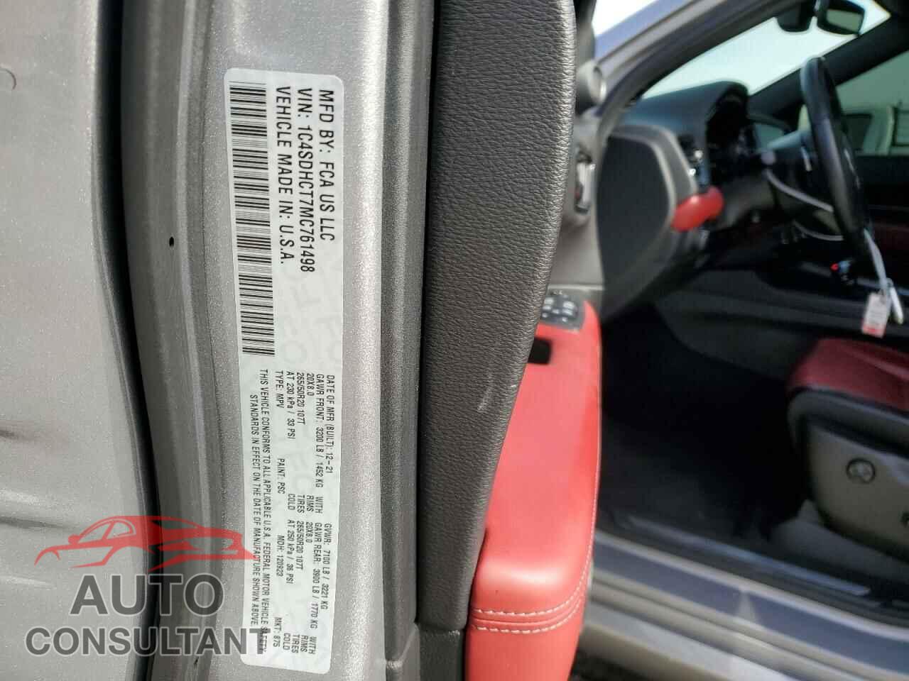 DODGE DURANGO 2021 - 1C4SDHCT7MC761498