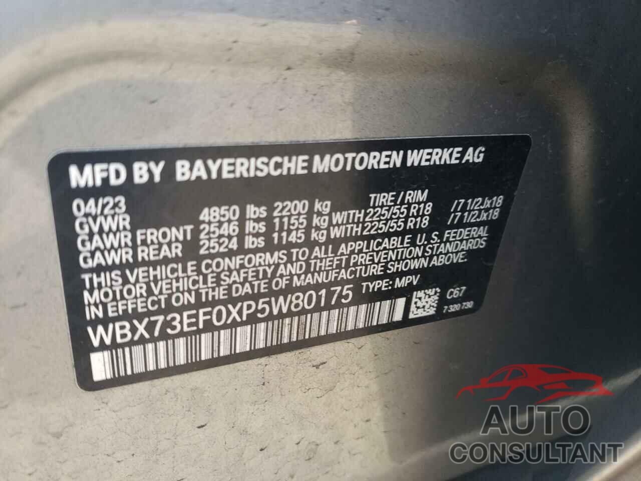 BMW X1 2023 - WBX73EF0XP5W80175
