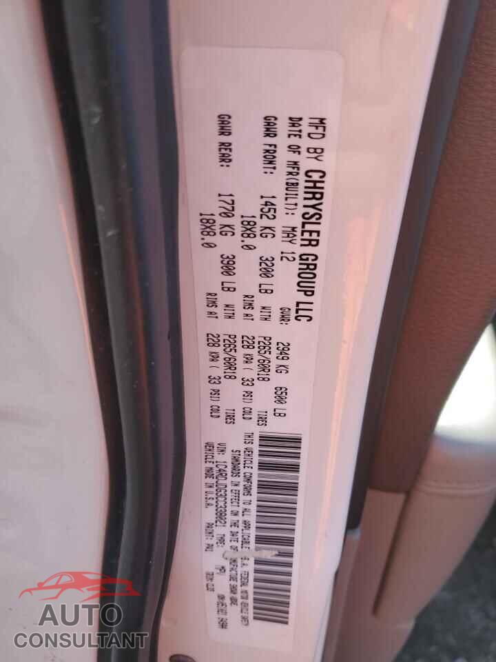 DODGE DURANGO 2012 - 1C4RDJDG3CC338021